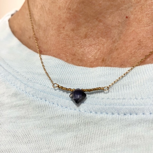 Kate Winternitz Kyanite Gold Necklace - Picture 2 of 4